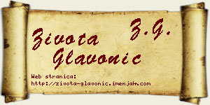 Života Glavonić vizit kartica